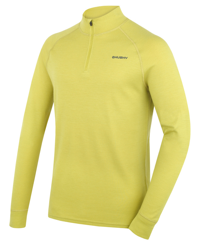Pánská merino mikina HUSKY Aron Zip M lime green Velikost: XL