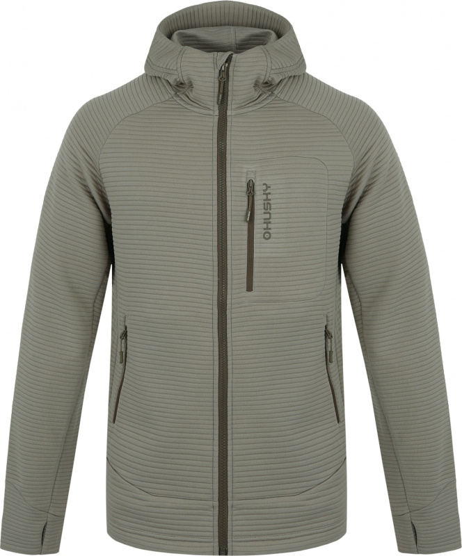 Pánská lehká mikina HUSKY s kapucí Anara M khaki Velikost: L