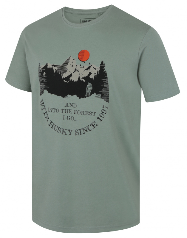 Pánské bavlněné triko HUSKY Tee Moon M zelené Velikost: XXXL