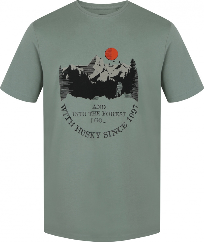 Pánské bavlněné triko HUSKY Tee Moon M zelené Velikost: XXXL