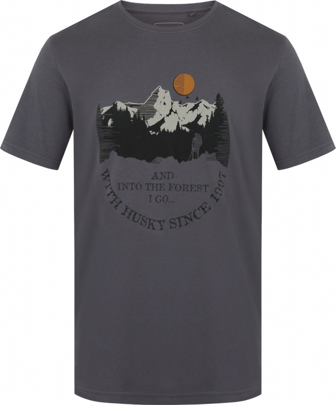 Pánské bavlněné triko HUSKY Tee Moon M šedé Velikost: XL