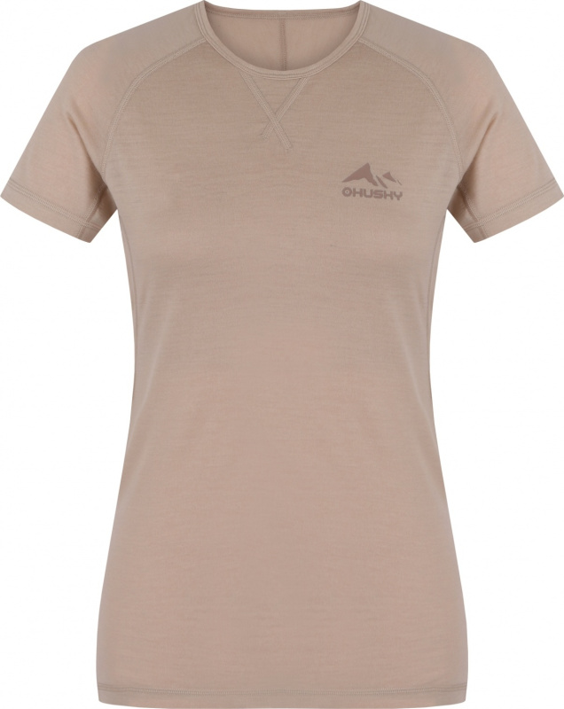 Dámské merino triko HUSKY Mersa L hnědé Velikost: XL