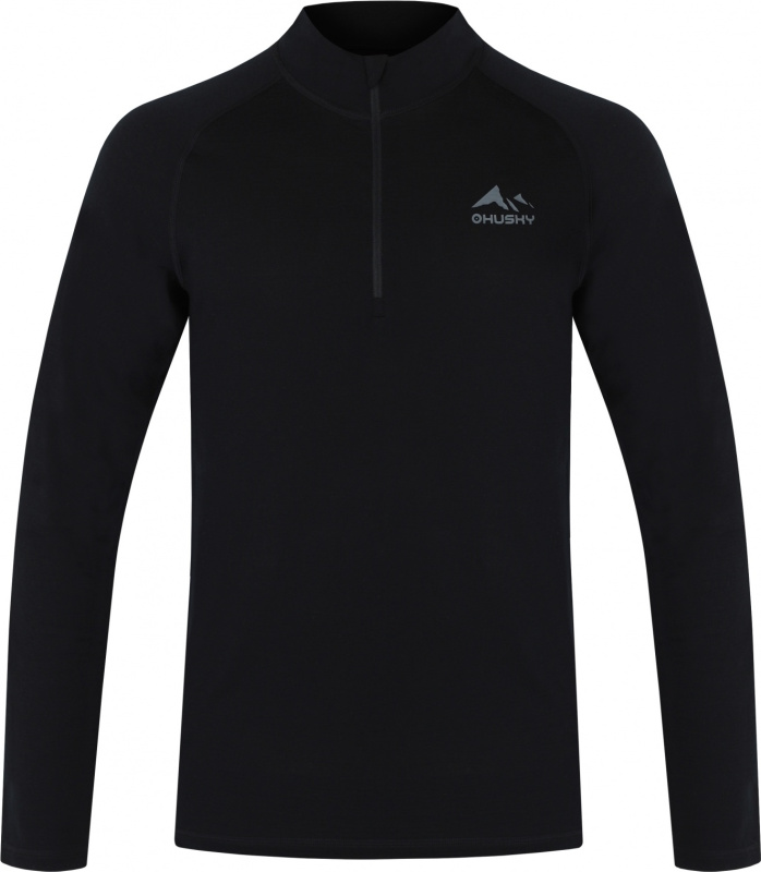 Pánský merino rolák HUSKY Merow Zip černý Velikost: M