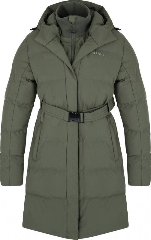 Dámský hardshellový plněný kabát HUSKY Nerine L khaki Velikost: XL - plus
