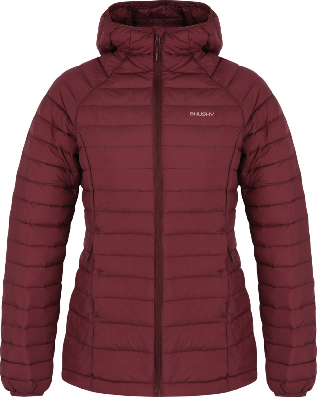 Dámská péřová bunda HUSKY Dreeser L tmavě červená Velikost: M