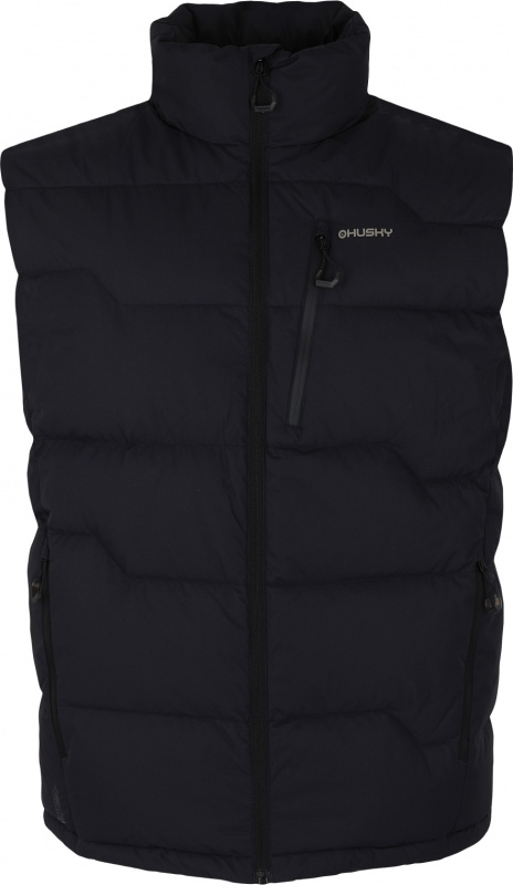 Pánská péřová vesta HUSKY na zip Deep černá Velikost: XXXL