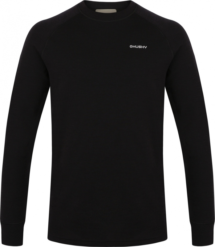 Pánská merino mikina HUSKY Aron černá Velikost: XXXL