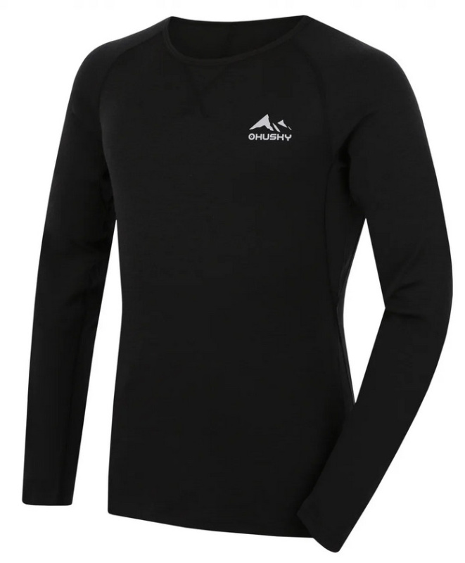 Pánské merino triko HUSKY Mertee černé Velikost: XXL