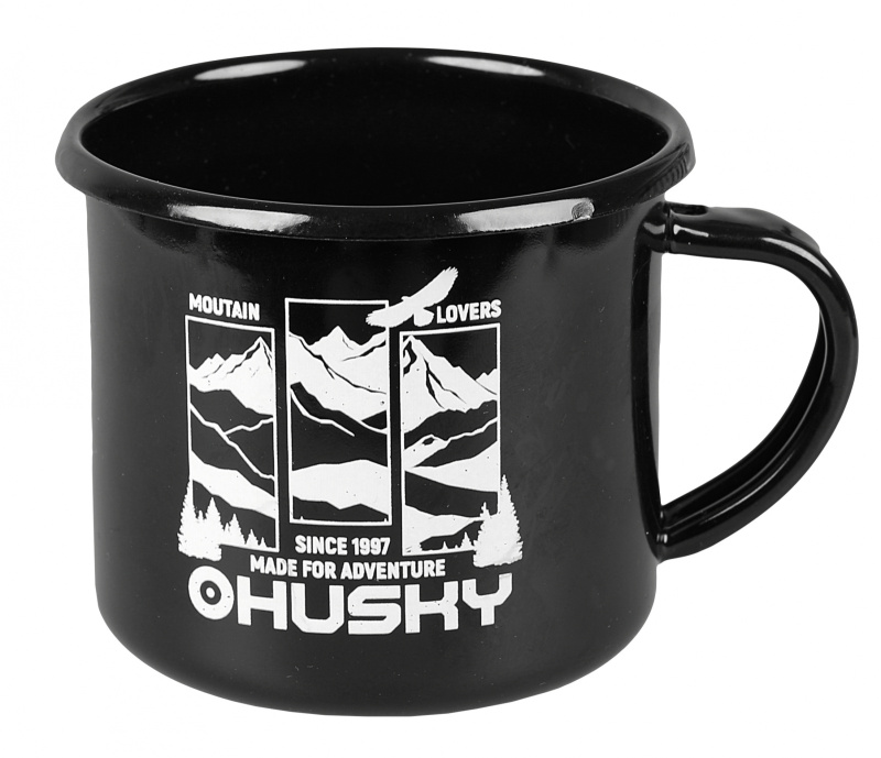 Plechový hrnek HUSKY hory-černý Velikost: onesize