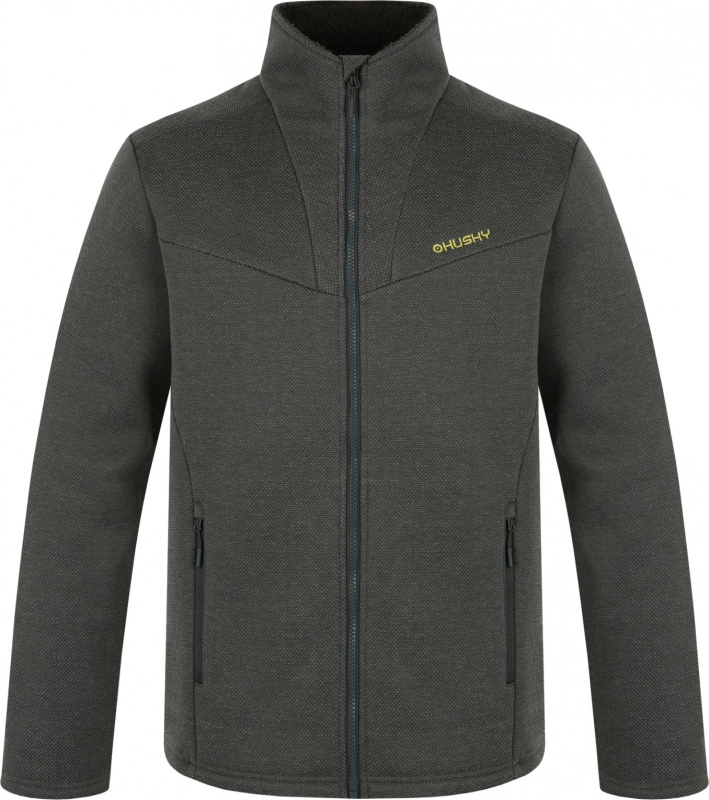 Pánský svetr na zip HUSKY Akra M dark zelený Velikost: XXL