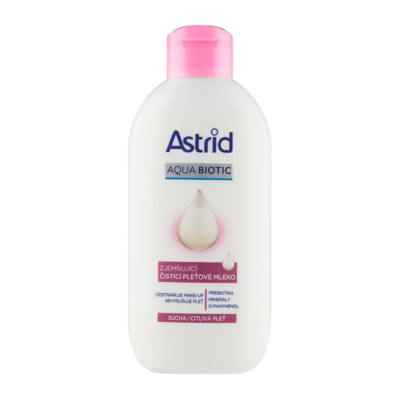 ASTRID AQUA BIOTIC čistící pleťové mléko suchá a citlivá pleť, 200 ml