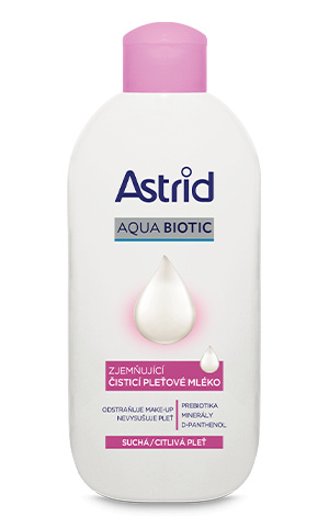 ASTRID AQUA BIOTIC čistící pleťové mléko suchá a citlivá pleť, 200 ml