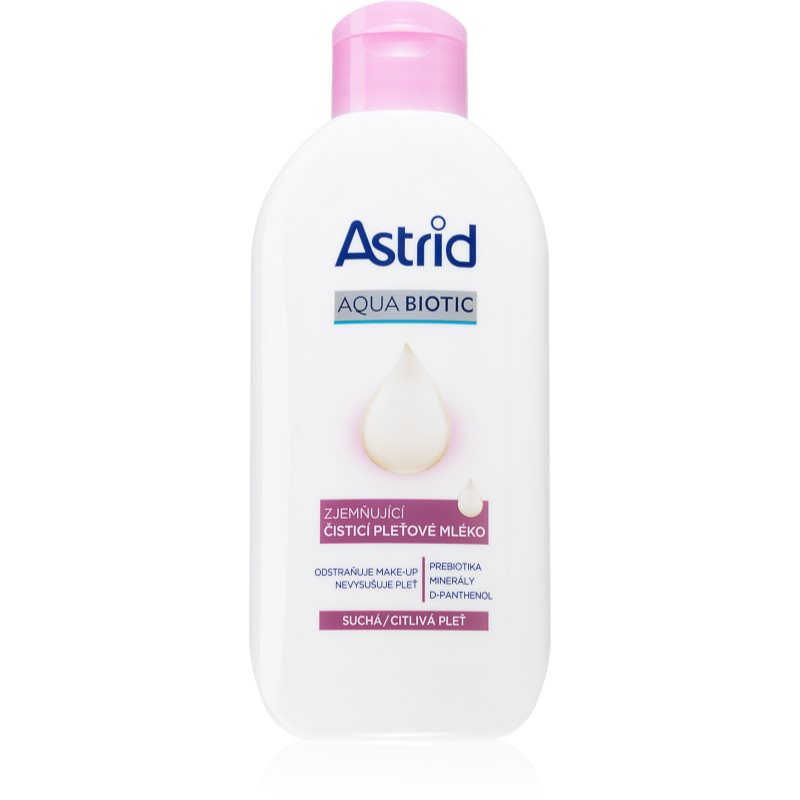 ASTRID AQUA BIOTIC čistící pleťové mléko suchá a citlivá pleť, 200 ml