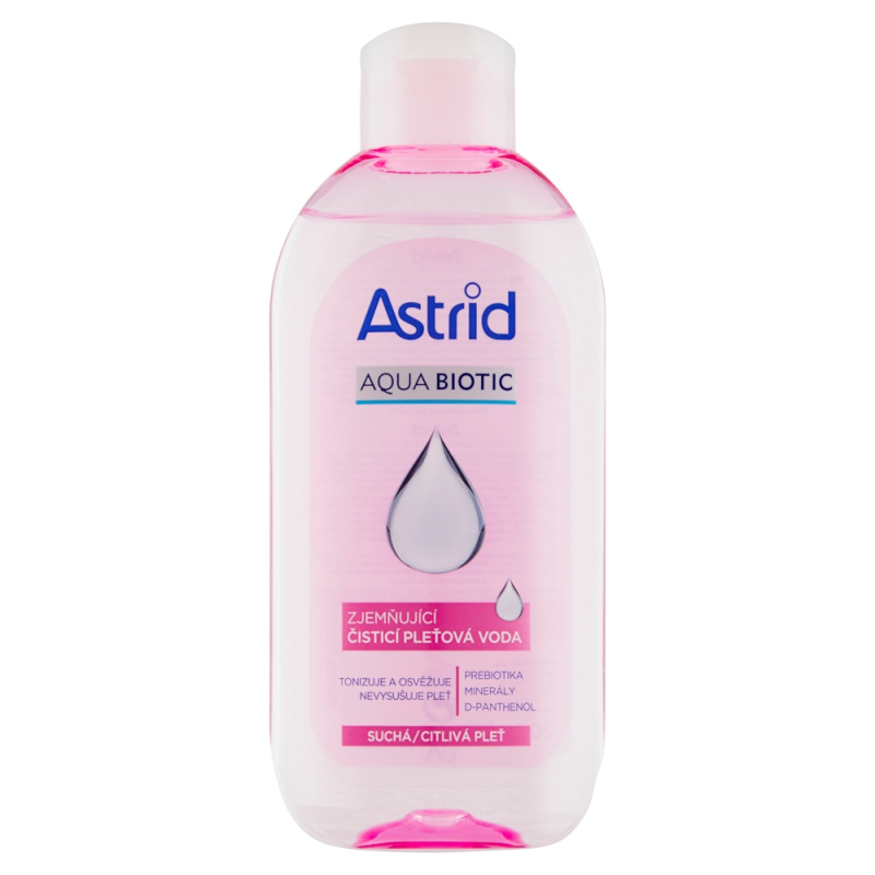 ASTRID AQUA BIOTIC čistící pleťová voda, suchá a citlivá pleť, 200 ml