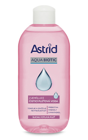 ASTRID AQUA BIOTIC čistící pleťová voda, suchá a citlivá pleť, 200 ml