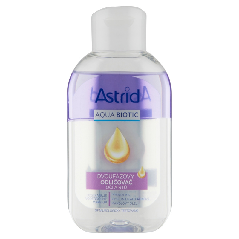 ASTRID AQUA BIOTIC Dvoufázový odličovač očí a rtů, 125ml