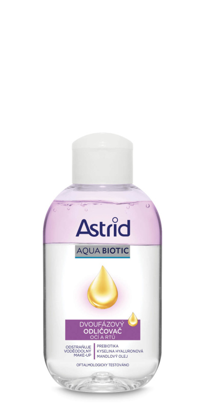 ASTRID AQUA BIOTIC Dvoufázový odličovač očí a rtů, 125ml