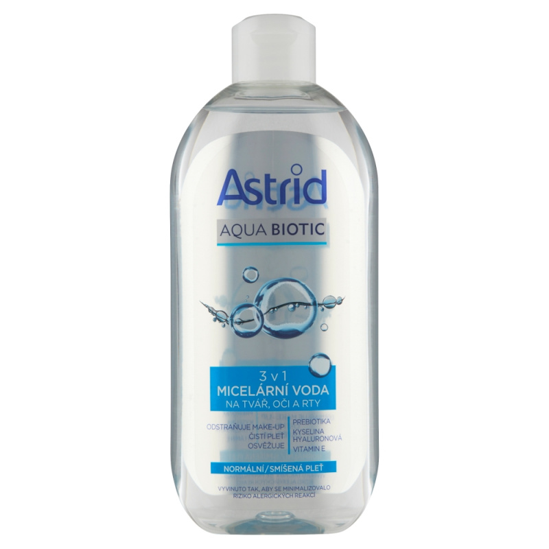 ASTRID AQUA BIOTIC micelární voda 3v1, normální a smíšená pleť, 400 ml