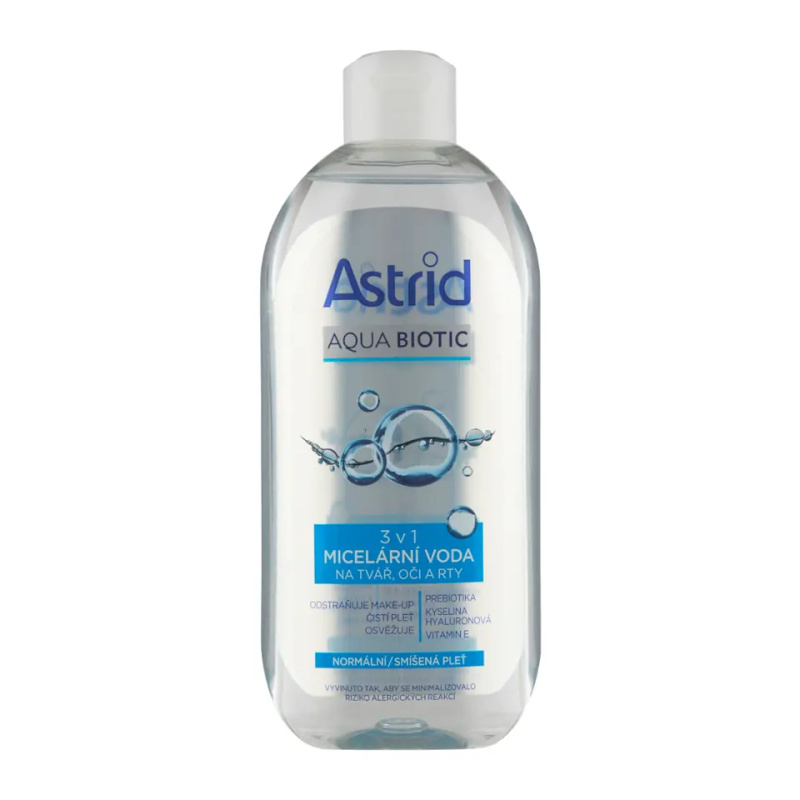 ASTRID AQUA BIOTIC micelární voda 3v1, normální a smíšená pleť, 400 ml