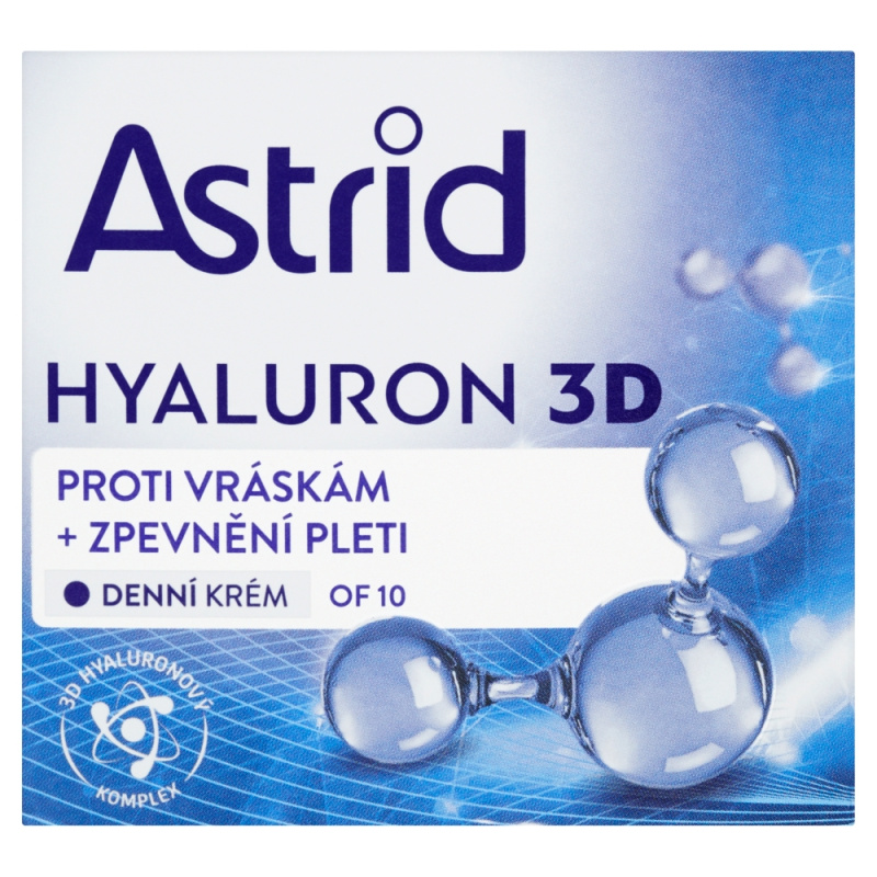 ASTRID HYALURON 3D Zpevňující denní krém proti vráskám OF 10, 50 ml