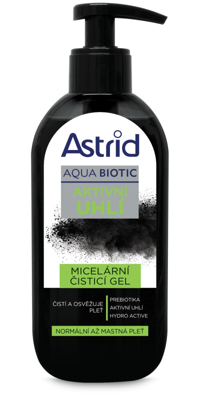ASTRID Aktivní uhlí Čistící pleťový gel pro normální až mastnou pleť, 200 ml