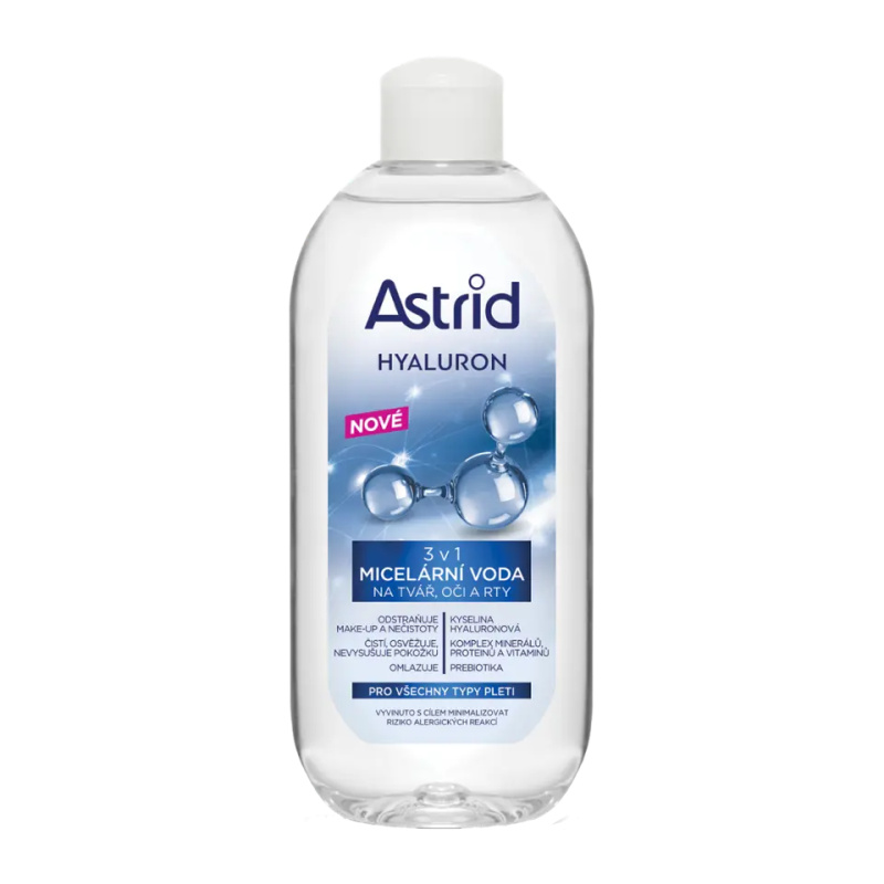 ASTRID HYALURON čistící micelární voda 3v1, 400 ml