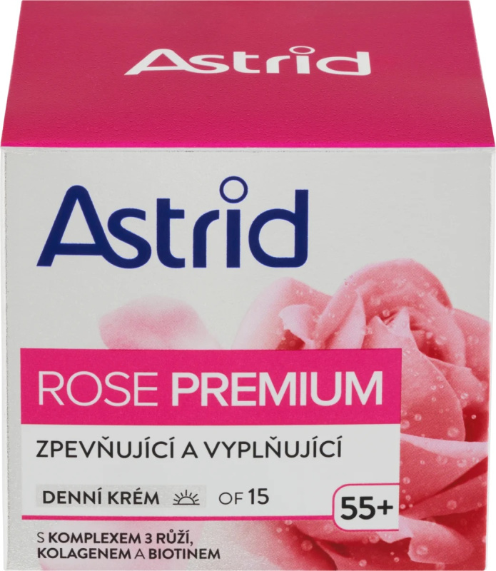 ASTRID ROSE PREMIUM 55+ Zpevňující a vyplňující denní krém OF15, 50ml