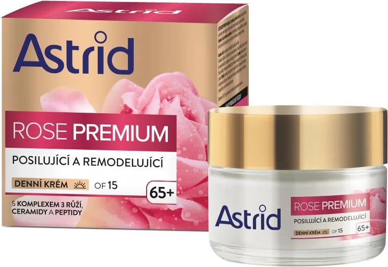 ASTRID ROSE PREMIUM 65+ Posilující a remodelující denní krém OF15 50ml