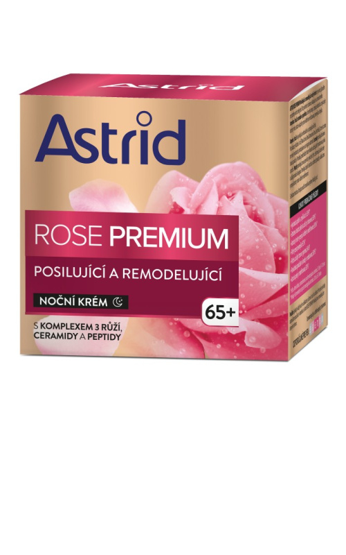 Astrid ROSE PREMIUM 65+ Posilující a remodelující noční krém, 50 ml
