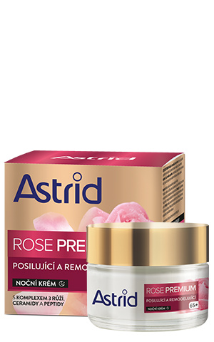 Astrid ROSE PREMIUM 65+ Posilující a remodelující noční krém, 50 ml