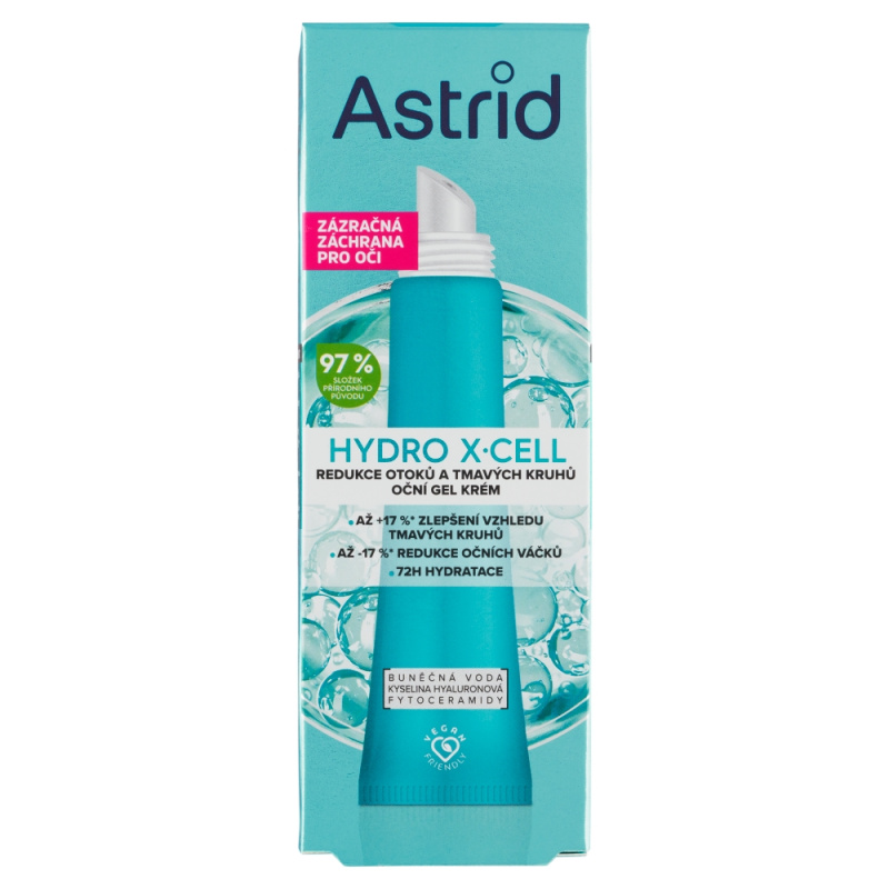 Astrid Hydro X-Cell oční gelový krém proti otokům a tmavým kruhům 15 ml