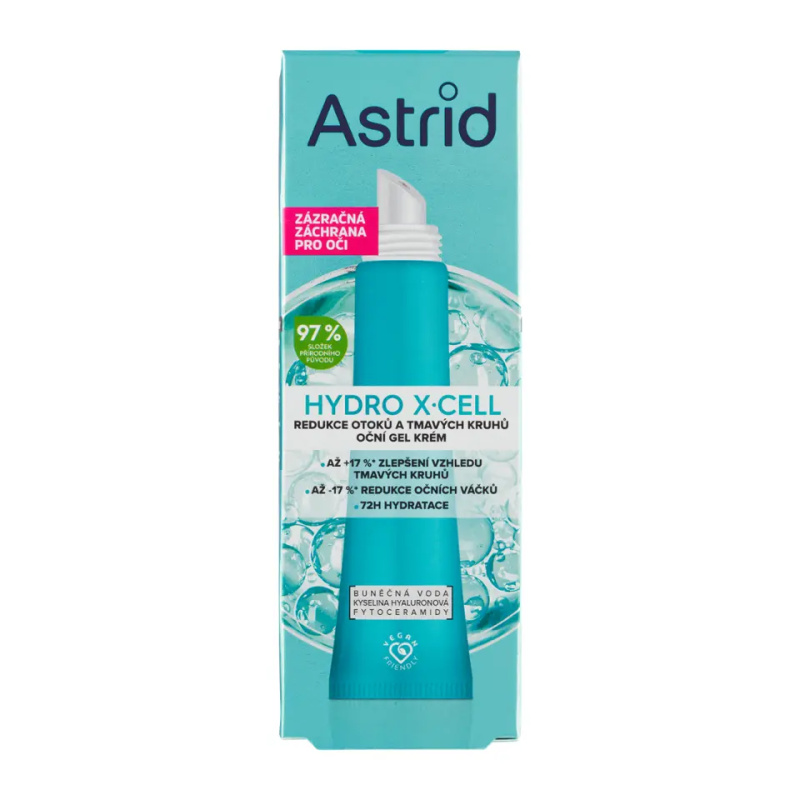 Astrid Hydro X-Cell oční gelový krém proti otokům a tmavým kruhům 15 ml