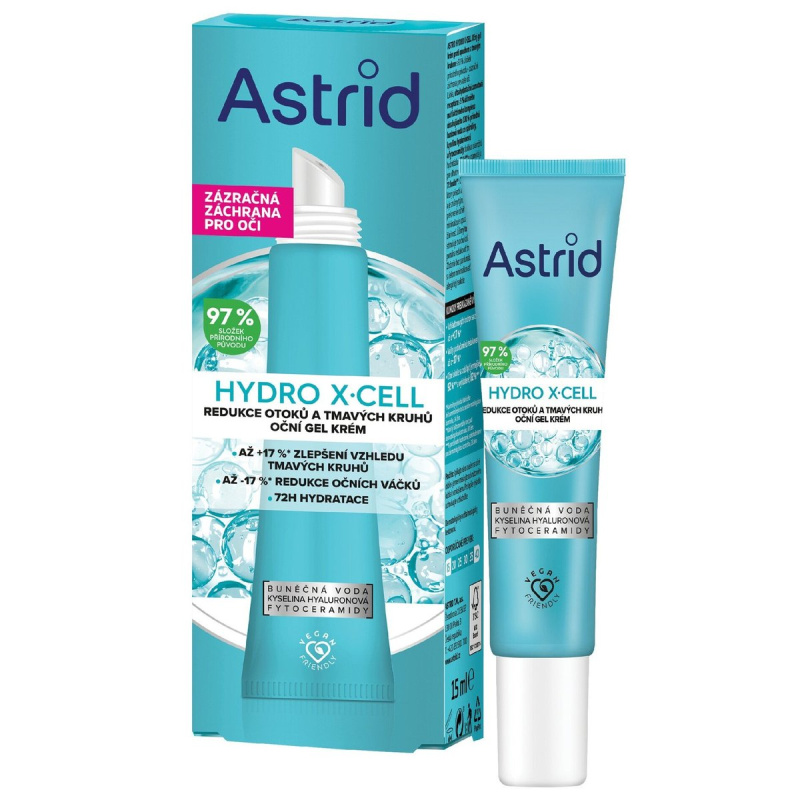 Astrid Hydro X-Cell oční gelový krém proti otokům a tmavým kruhům 15 ml