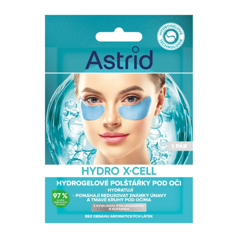 Astrid Hydro X-Cell hydrogelové polštářky proti kruhům pod očima 1 pár