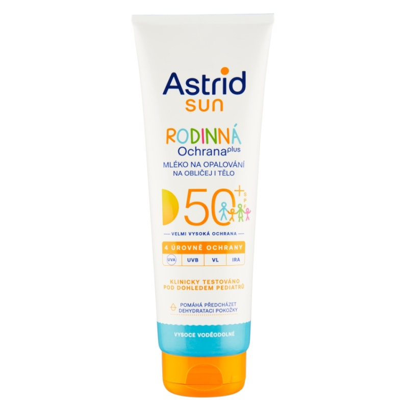 ASTRID SUN Rodinné mléko na opalování SPF 50+, 250 ml