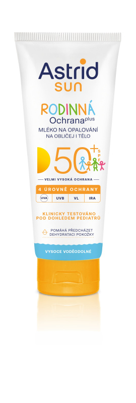 ASTRID SUN Rodinné mléko na opalování SPF 50+, 250 ml