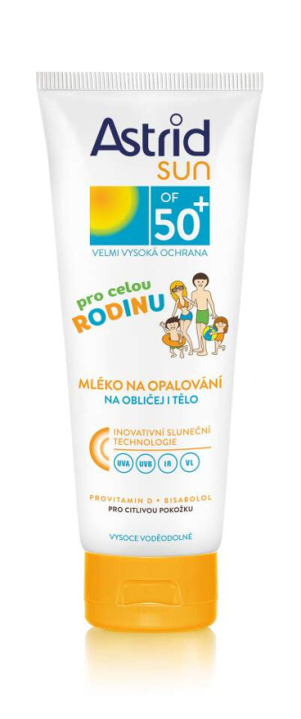 ASTRID SUN Rodinné mléko na opalování SPF 50+, 250 ml