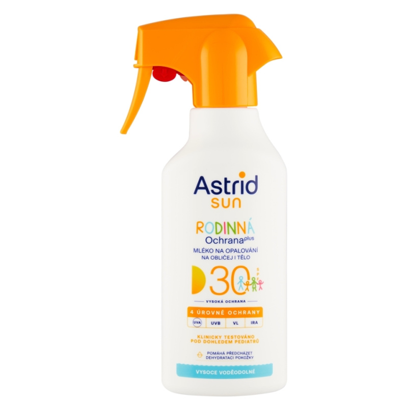 ASTRID SUN Rodinné mléko na opalování sprej SPF 30, 270 ml