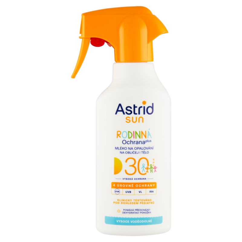 ASTRID SUN Rodinné mléko na opalování sprej SPF 30, 270 ml