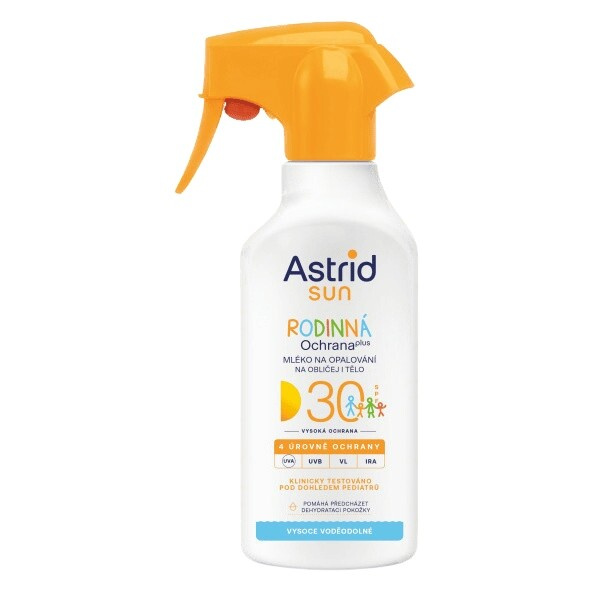 ASTRID SUN Rodinné mléko na opalování sprej SPF 30, 270 ml