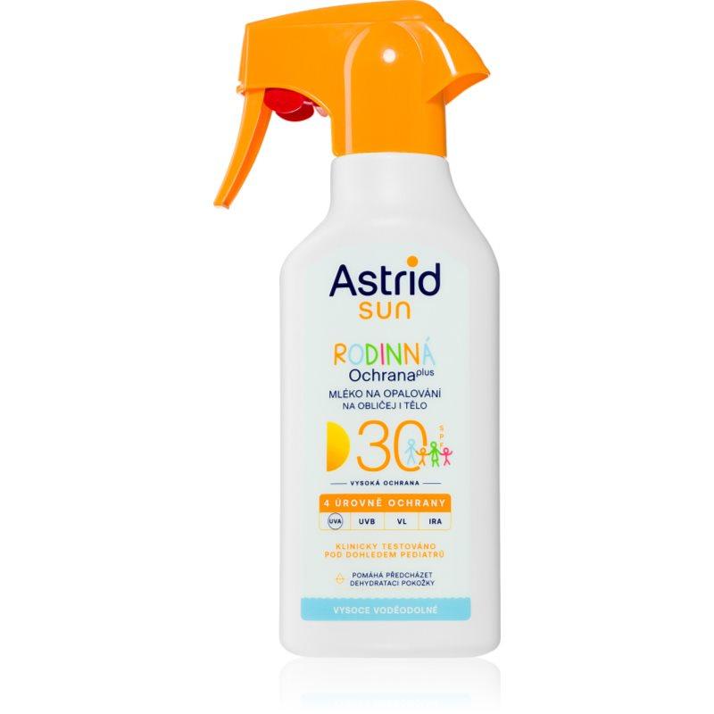 ASTRID SUN Rodinné mléko na opalování sprej SPF 30, 270 ml