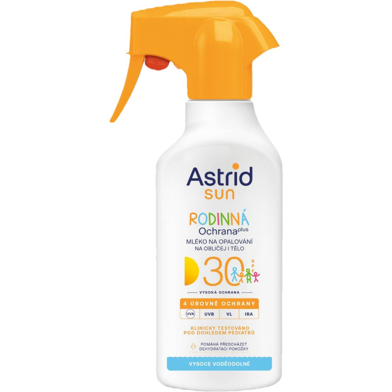ASTRID SUN Rodinné mléko na opalování sprej SPF 30, 270 ml