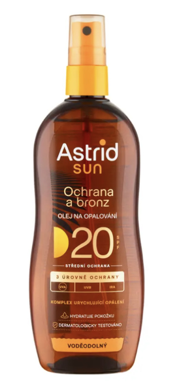 ASTRID SUN Olej na opalování SPF 20, 200 ml