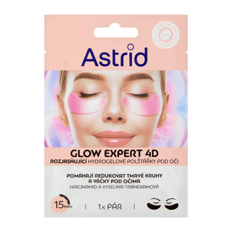 Astrid Glow Expert oční maska proti vráskám, váčkům a tmavým kruhům 2 ks