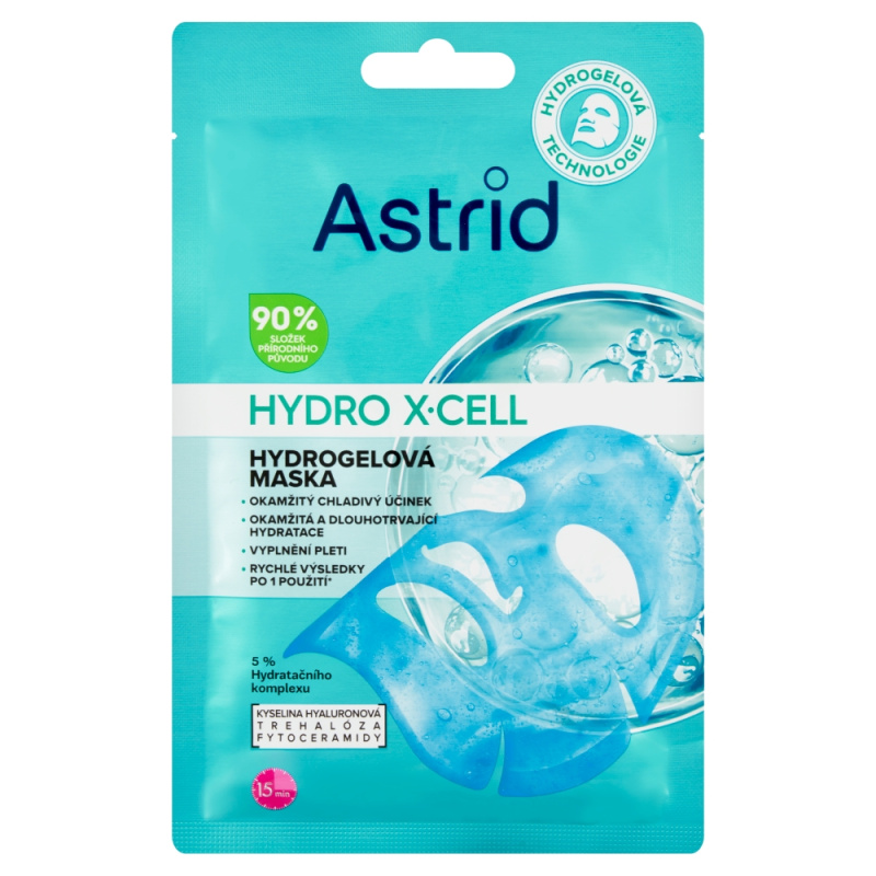 Astrid Hydro X-Cell hydrogelová maska pro vyhlazení pleti a zmenšení viditelnosti vrásek 1 ks