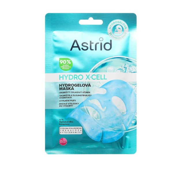 Astrid Hydro X-Cell hydrogelová maska pro vyhlazení pleti a zmenšení viditelnosti vrásek 1 ks