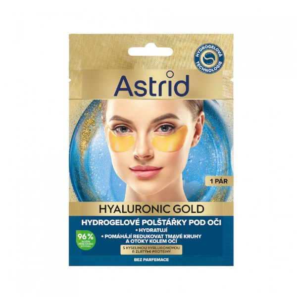 Astrid Hyaluronic Gold oční maska proti vráskám, otokům a tmavým kruhům 2 ks
