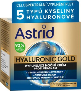 Astrid Hyaluronic Gold noční krém proti vráskám s proteiny 50 ml