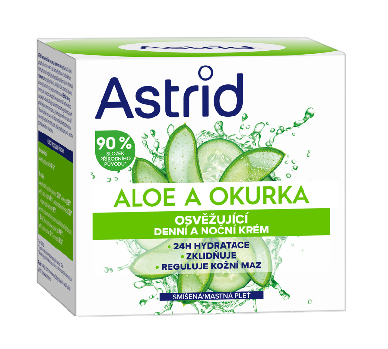 Astrid Osvěžující denní a noční krém aloe a okurka 50 ml
