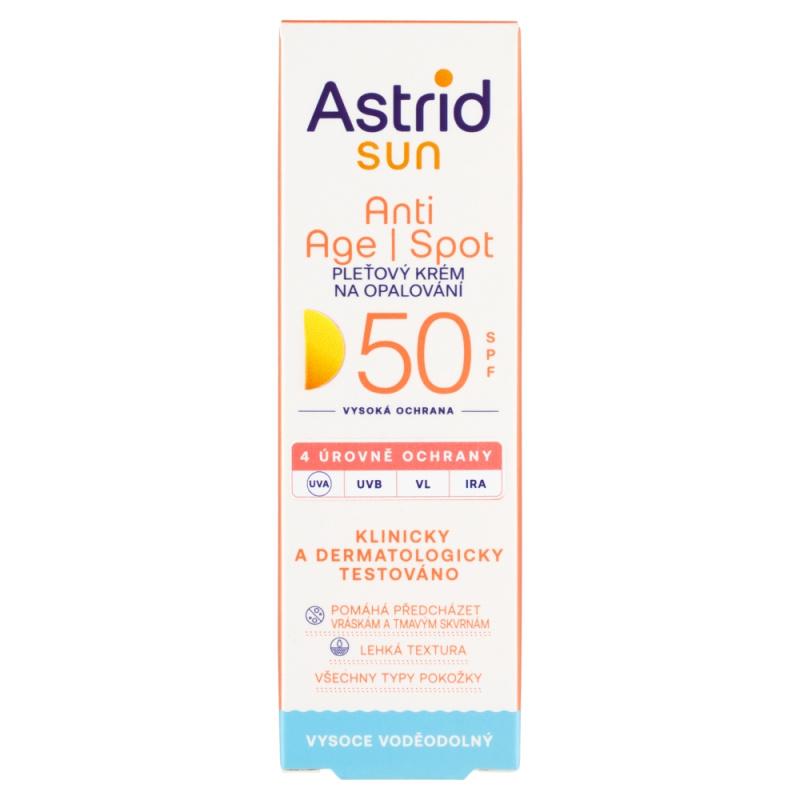 ASTRID SUN Pleťový krém na opalování Anti age I spot SPF 50, 50 ml